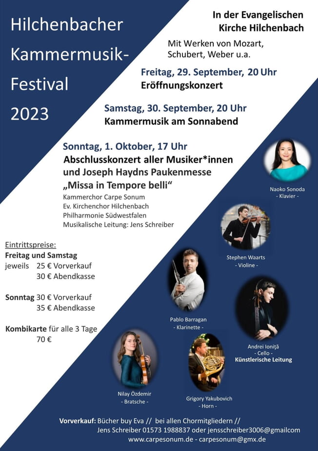 Hilchenbacher Kammermusik-Festival: Kammermusik am Sonnabend