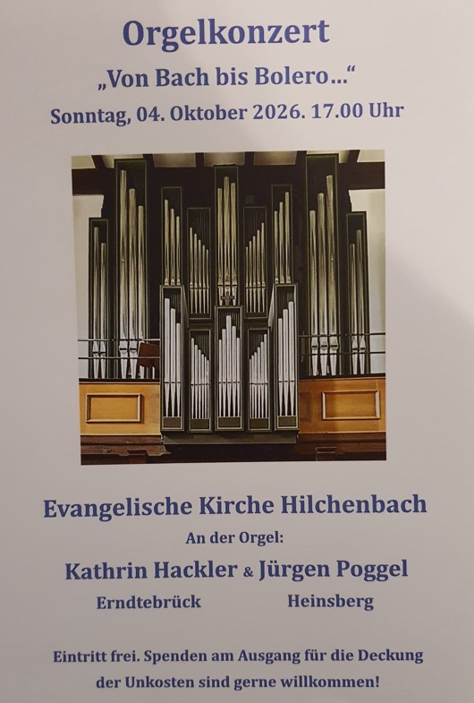 "Von Bach bis Bolero" Orgelkonzert zu zwei und vier H&auml;nden und F&uuml;&szlig;en