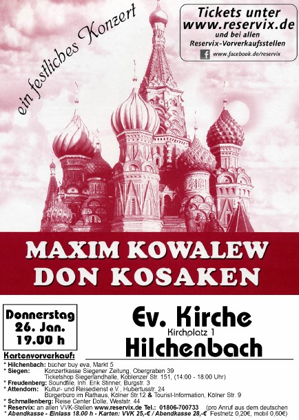 Konzert der Maxim Kowalew Don Kosaken